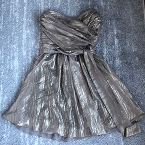 Gold strapless dress